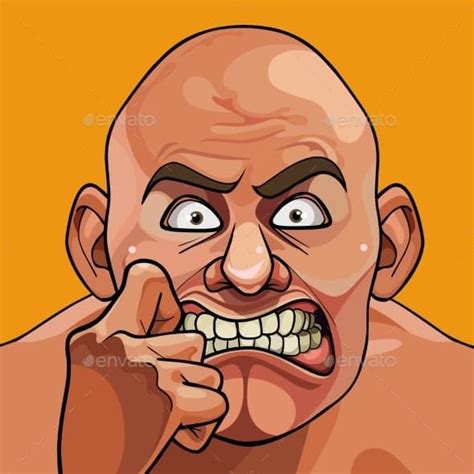 Face of a Cartoon Bald Man Very Frightened | Cartoon expression ...