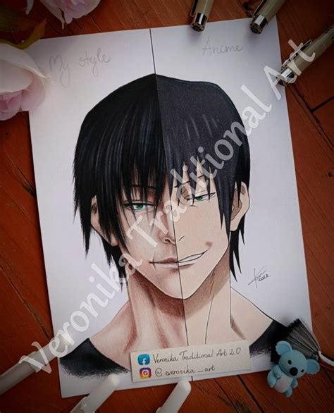 Anime Colored Pencil Drawing Realistic as a PRINT Toji - Etsy