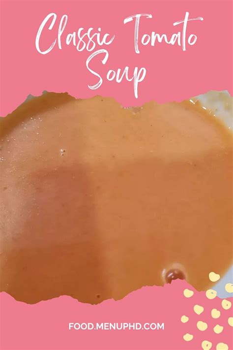 Classic Tomato Soup - Food Menu