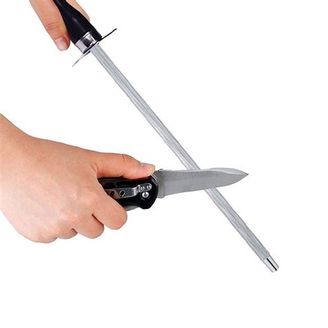 10 Inch Knife Sharpener Sharpening Steel Rod Sharpener Oval Knife Sharpening Rod Tools and Home ...