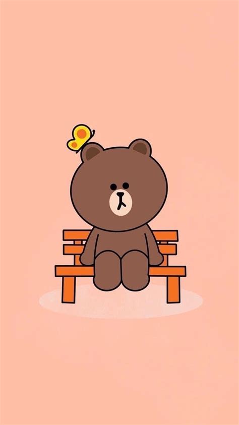 Cute Bear Discover more aesthetic, background, brown, chibi, iphone . in 2022. Cute cartoon, HD ...