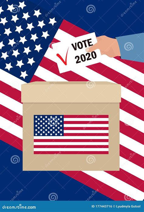 Ballot Box for Voting in US Election. a Hand in Jacket Puts an Envelope ...