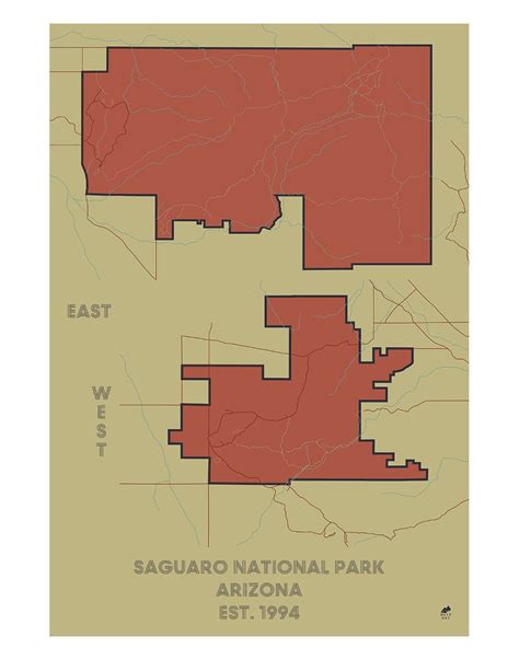 Saguaro National Park Map | National parks map, Glacier national park map, National park posters