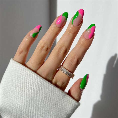 20 Pink and Green Nail Ideas with Juicy, Watermelon Sugar Vibes