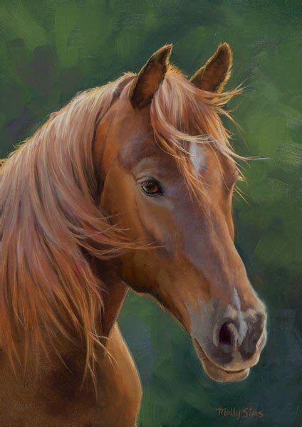 Horse Brown Stallion Horse Painting Horse Print Realistic Art Wildlife ...