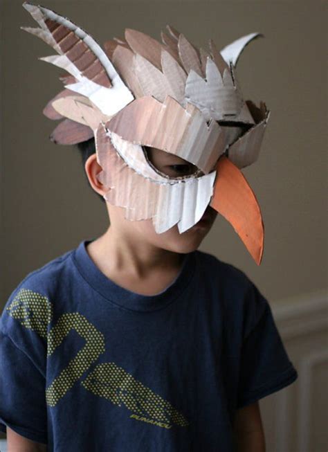 Beautiful animal mask with-children-tinker-bird | Diy halloween masks ...