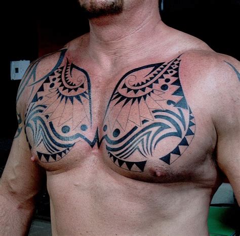 Tribal Tattoos Across Chest