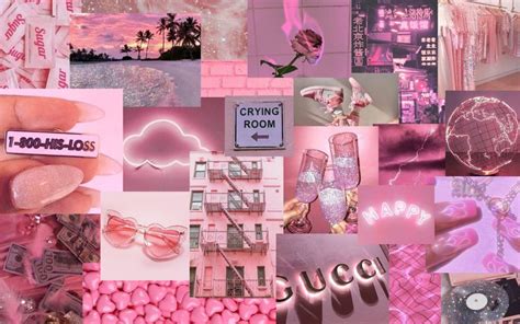 Pink Aesthetic Collage Desktop | Pink wallpaper laptop, Cute laptop ...