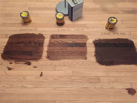Stain options on red oak hardwood floors - going with provincial by minwax. Nice medium brown ...
