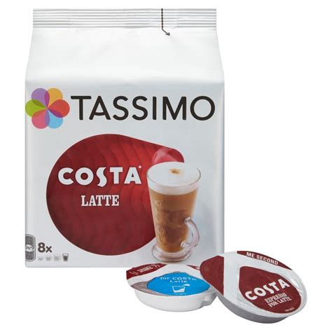 Tassimo Costa Latte Coffee Pods (Pack of 5, Total 80 pods, 40 servings) - FoodWrite