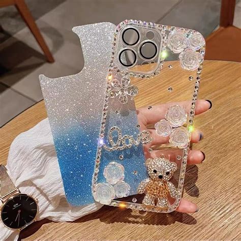 For iPhone 15 14 Pro Max 13 12 11 X XS Bling Glitter Cute Case Girls Phone Cover | eBay