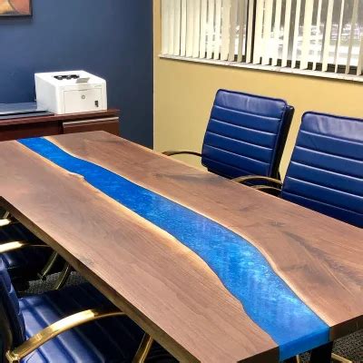 Industrial Epoxy Resin Live Edge Wooden Dining Table - China Epoxy ...