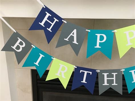 Happy Birthday Banner Boy Birthday Banner Birthday Party | Etsy