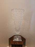16" x 7 1/4" Oval Cut Glass Lead Crystal Vase - Assiter Auctioneers