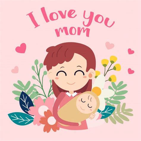 Beautiful Mom Card - Free Vector