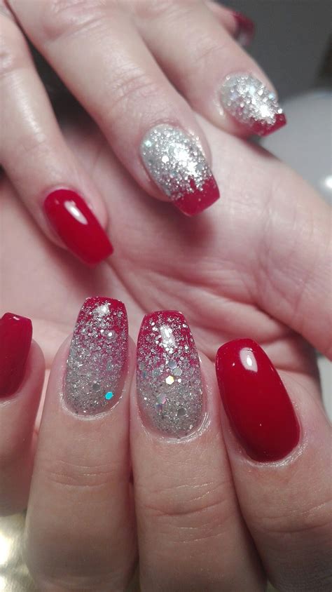 Nails red glitter | Confetti nails, Nail colors winter, Nails