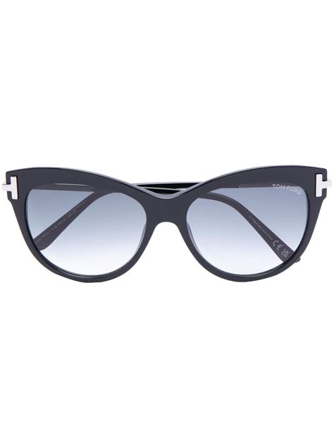 TOM FORD Eyewear cat-eye Frame Logo Sunglasses | Black | FARFETCH