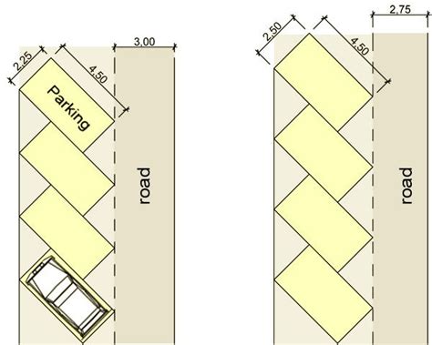 Risultati immagini per 45 parking slot dimension | Parking design, Parking space, Site plan design