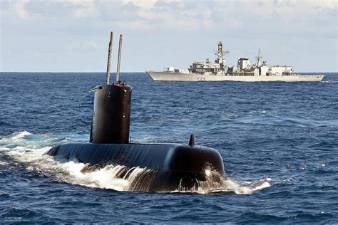 South African Navy submarine SAS Charlotte Maxeke cuts through the ...