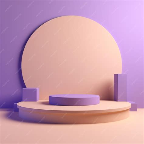 Premium AI Image | Minimalist rose geometric pedestal for product showcase Pink background Empty ...