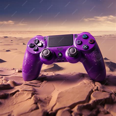 Premium Photo | A purple video game controller in the desert