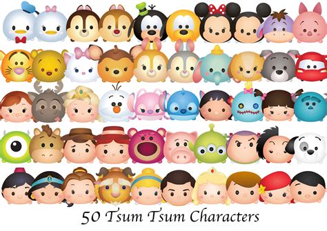 TSUM TSUM CLIPART. 50 High Resolution Clipart. Disney Tsum