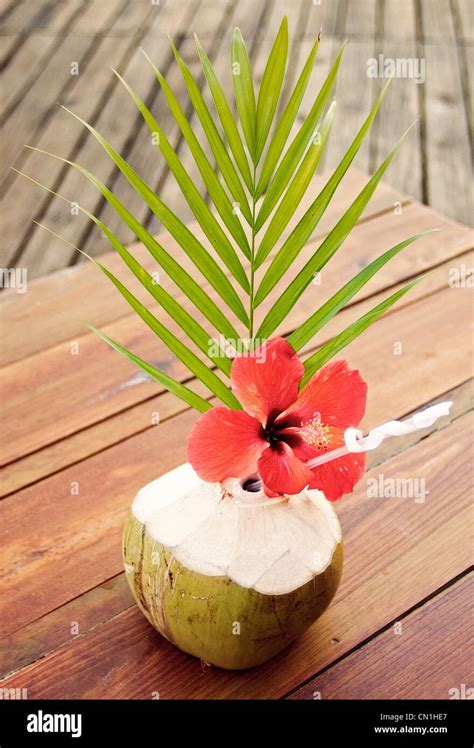 Coco Loco, a rum-infused coconut drink Stock Photo - Alamy