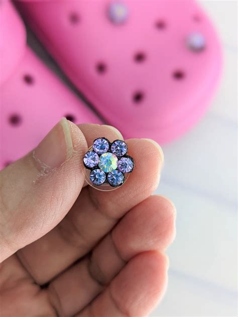 Light Purple Sparkly Crocs Charms Flower Shoe Charms Floral - Etsy