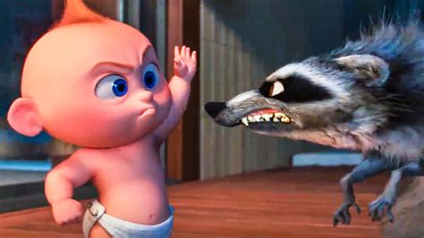 INCREDIBLES 2 - Baby Jack Jack vs Raccoon Fight Scene (2018) Movie Clip - YouTube