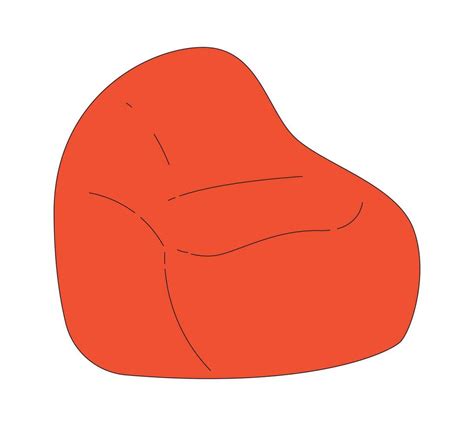 bolsa de frijoles silla plano plano línea color aislado vector objeto. suave asiento para ...