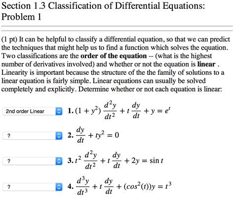 Solved: Section 1.3 Classification Of Differential Equatio... | Chegg.com