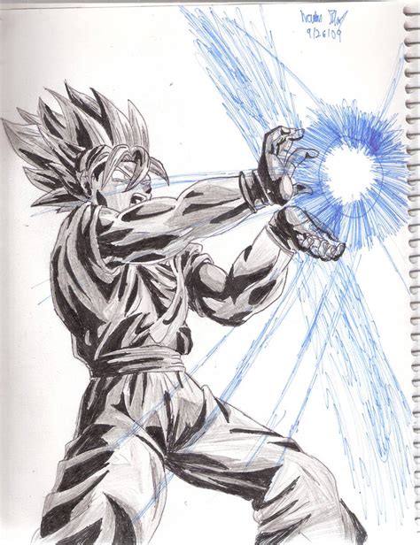 Goku doing the Kamehameha by NateTravis23 on DeviantArt