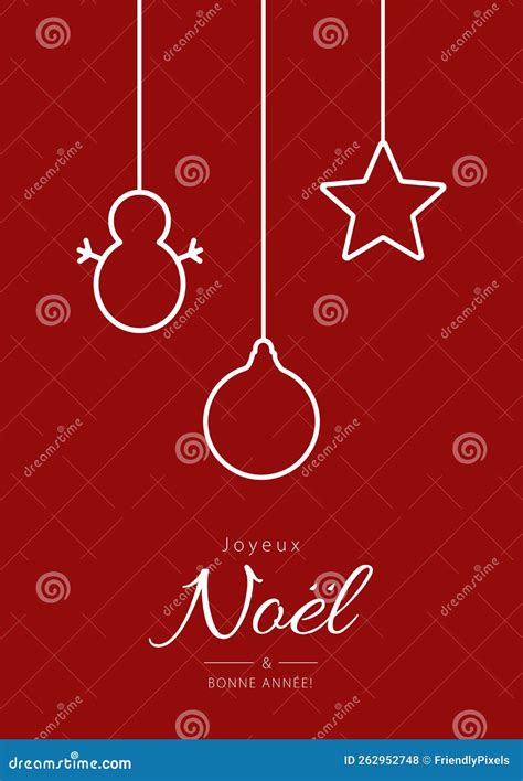 Merry Christmas and Happy New Year in French. Card Template Stock ...