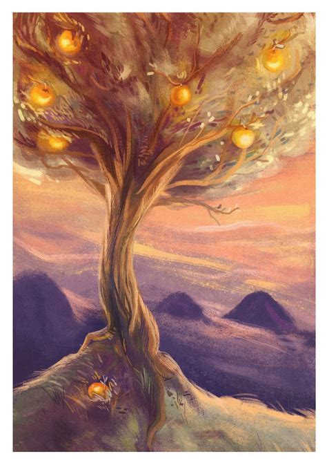 Golden Apple's Tree Ancient Greek Mythology Wall Art Botanical Art Witchy Decor Fantasy Art ...