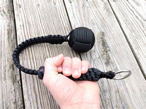 2 Inch Steel Core Paracord Monkey Fist USA HANDMADE Black | Etsy