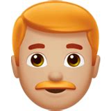 👨🏼‍🦰 남자: 연한 갈색 피부, 빨간 머리 Emoji on Apple iOS 16.4