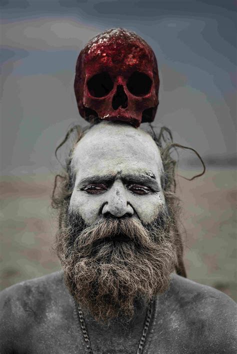 Incredible pictures show cannibal Aghori tribe where men drink from skulls and eat human flesh ...