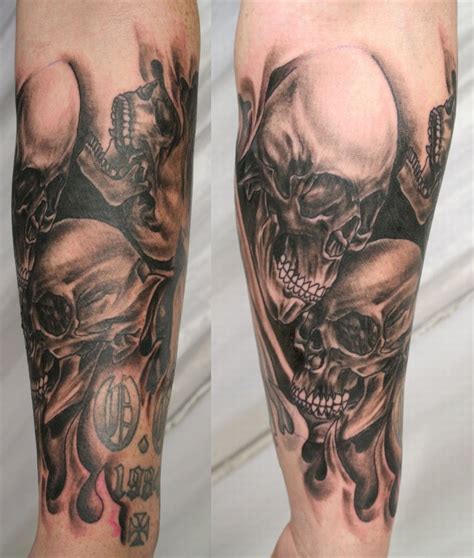 Wonderful Skulls in Flame Inspired Arm Tattoos - | TattooMagz › Tattoo Designs / Ink Works ...