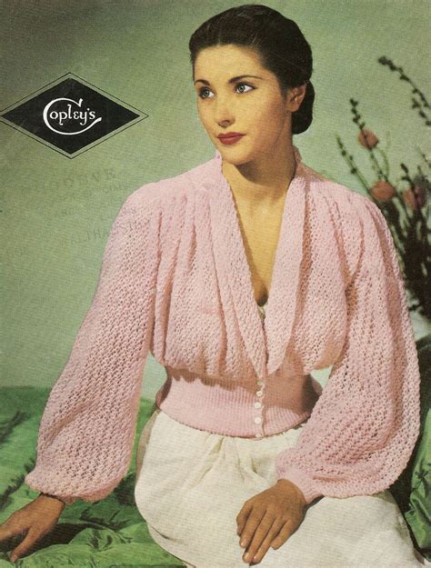 PDF Knitting Pattern Lady's 1940's Dressing Bed Jacket Pdf Knitting Pattern, Vintage Knitting ...