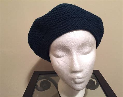 Medium Blue Tam-style Knit Hat - Etsy