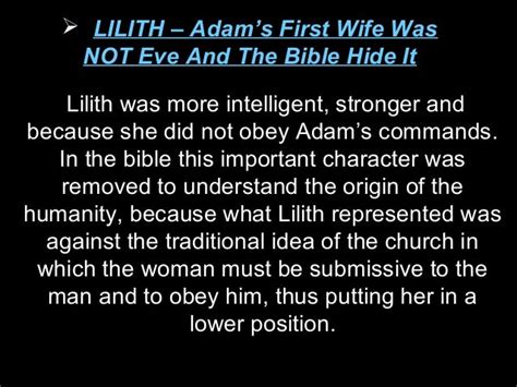 Comparisons between eve and lilith