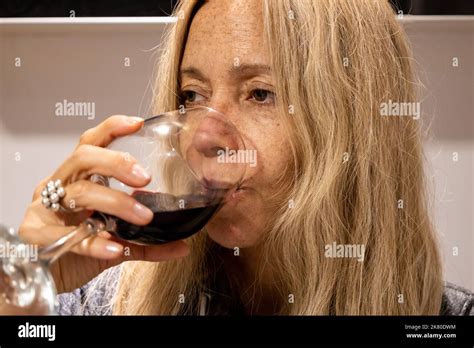 Woman drinking wine stress hi-res stock photography and images - Alamy
