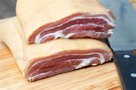 Raw Bacon, smoked pork belly Stock Photo by ©Esbenklinker 111168572