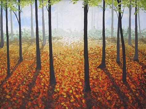 Autumn Forest by Dina Day | Autumn forest, Forest painting, Autumn painting