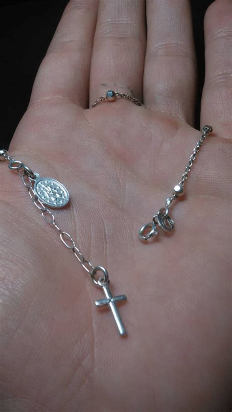 Solid Sterling silver Rosary bracelet