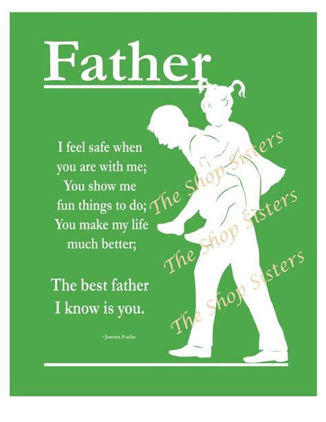 Items similar to Father Daughter Father's Day Poem Dad Silhouette Black ...