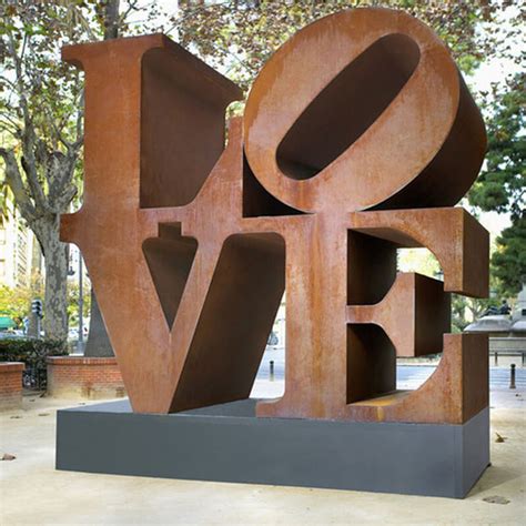 Outdoor Weathering Steel Sculpture Love For Sale - SevenTreeSculpture