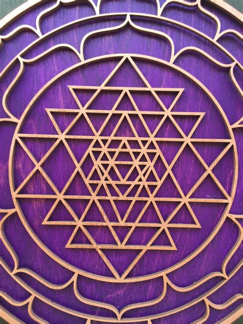 Purple Sri Yantra Wall Art Laser Cut Sacred Geometry Sri | Etsy