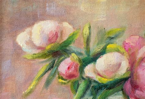 Peony Oil Painting Original Oil Painting Flowers Painting on - Etsy