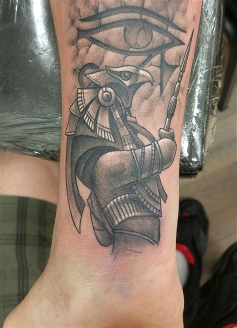 Horus and the Eye of Horus by Adam at Aggression Tattoo in Whitehall PA. | Horus tattoo ...